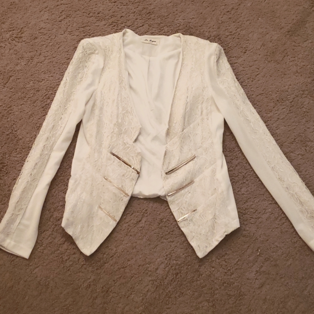 White lace blazer
